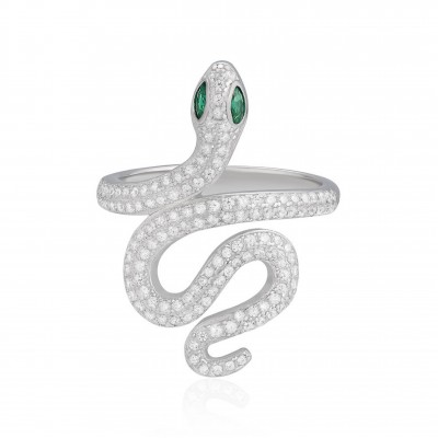 Snake Ring Ασημί Από Ασήμι 925