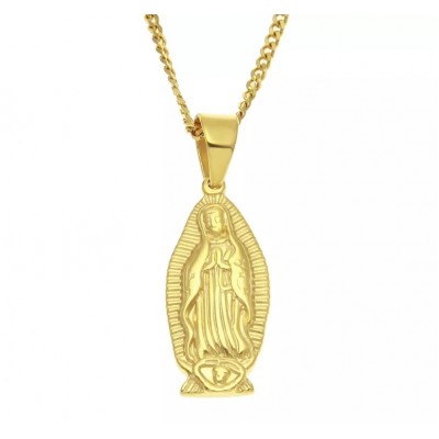 Virgin Mary Pendant Επιχρυσωμένο Από Ανοξείδωτο Ατσάλι 